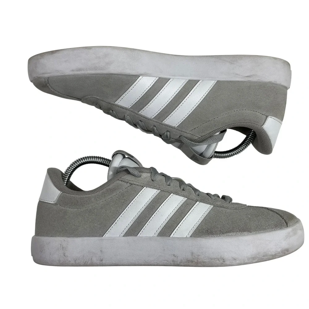 Adidas VL Court 3.0 Grey Suede Low Top‎ Sneakers ID6280 Women's 9.5